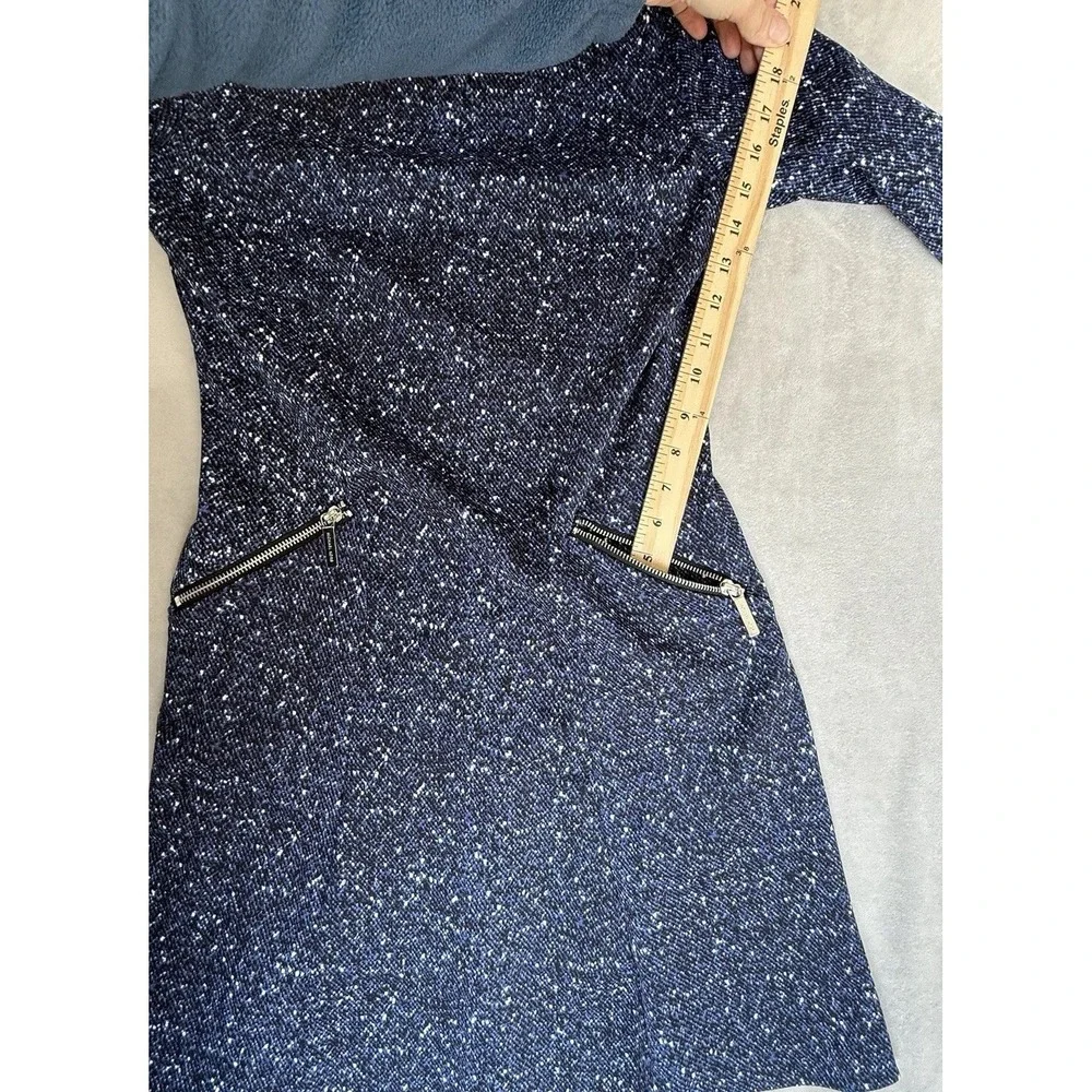 Michael Kors Dress Womens 4 Blue‎ Speckled Zip Pockets Party Celestial Elegant